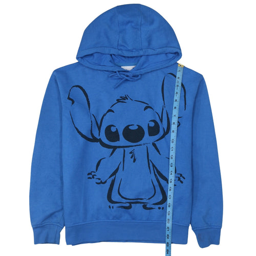 Disney Womens Blue Stitch Hoodie XS Pullover Hooded Sweatshirt