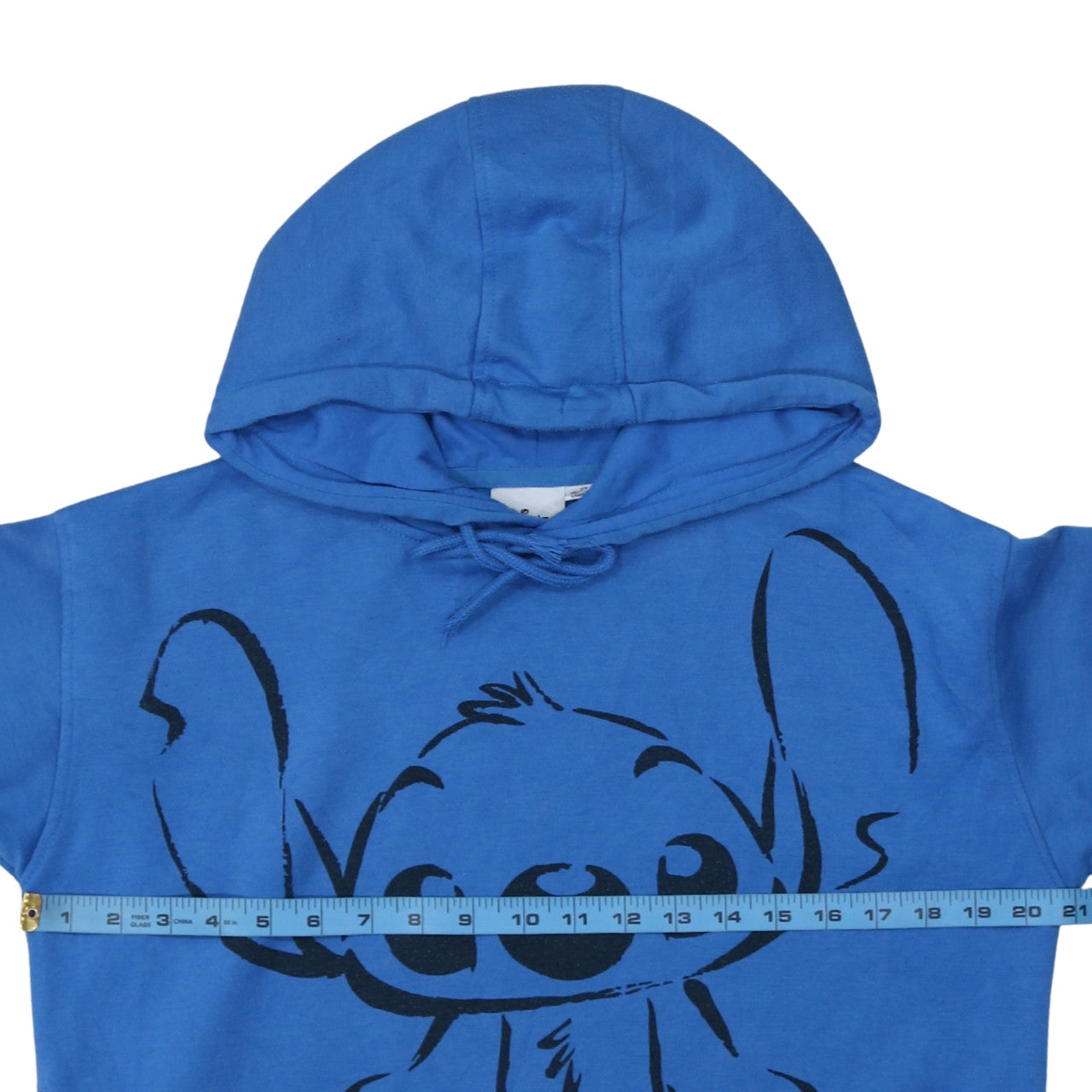 Disney Womens Blue Stitch Hoodie XS Pullover Hooded Sweatshirt