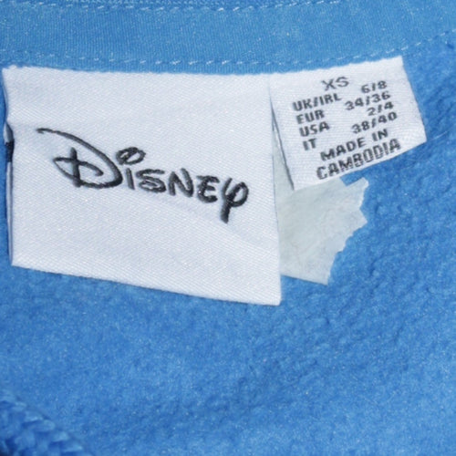 Disney Womens Blue Stitch Hoodie XS Pullover Hooded Sweatshirt