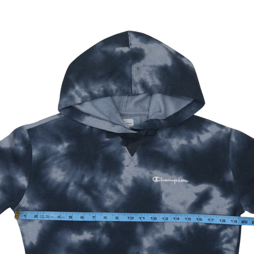 Champion Women's Black Blue Tie-Dye Pullover Hoodie Small