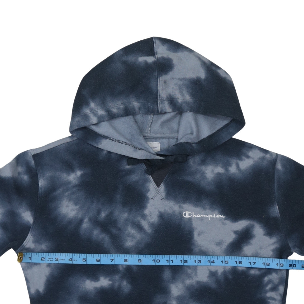 Champion Women's Black Blue Tie-Dye Pullover Hoodie Small