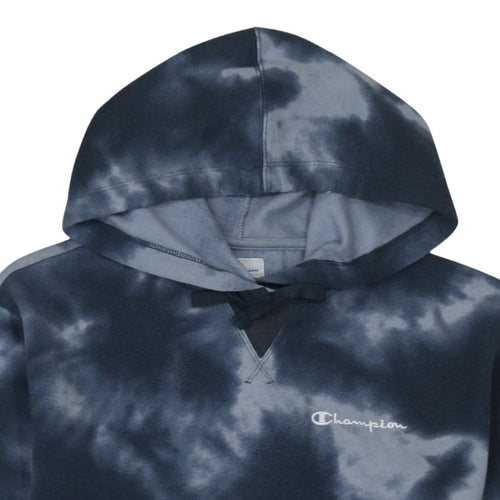 Champion Women's Black Blue Tie-Dye Pullover Hoodie Small