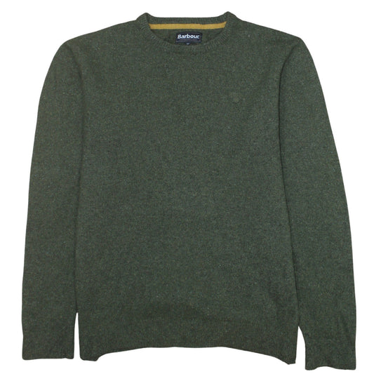 Barbour Men’s Green Wool Crew Neck Pullover Jumper Size M
