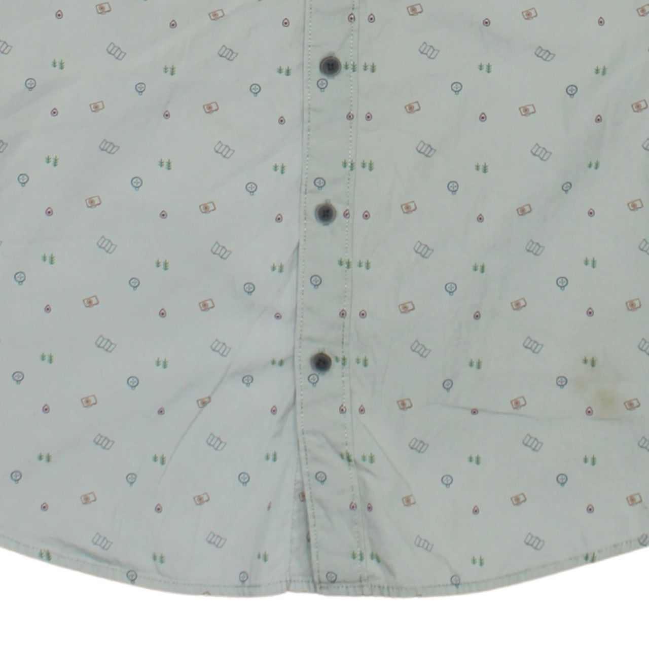 Wrangler Men Beige Slim Fit Long Sleeve Band Collar Button-Up Shirt L
