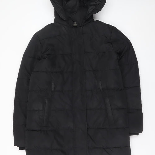 Marks and Spencer Boys Black Hooded Puffer Jacket 13-14 Years Winter Coat