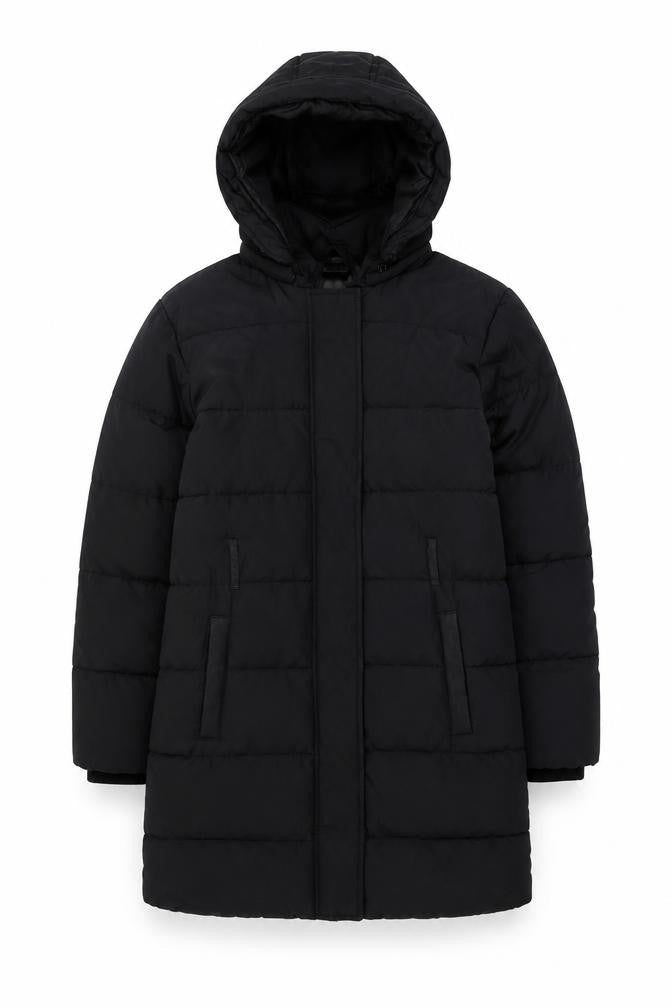 Marks and Spencer Boys Black Hooded Puffer Jacket 13-14 Years Winter Coat