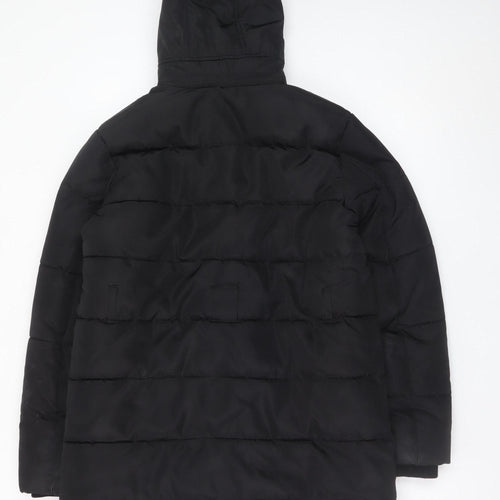 Marks and Spencer Boys Black Hooded Puffer Jacket 13-14 Years Winter Coat