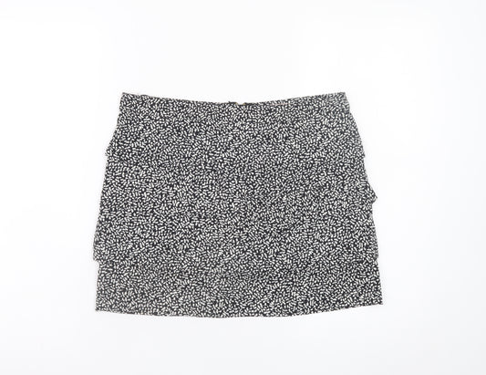 A|wear Women's Black Short Layered Zip Skirt Size 8