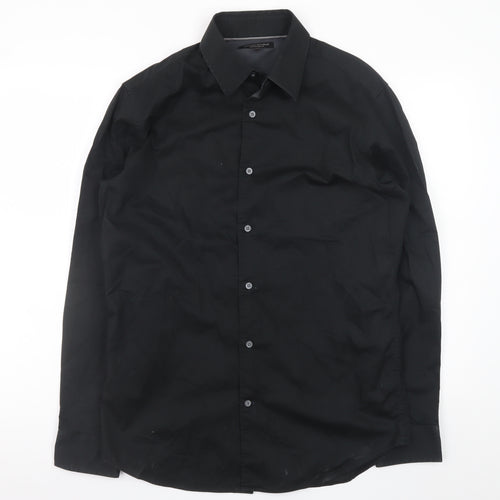 Banana Republic Men's Black Slim Fit Long Sleeve Dress Shirt M