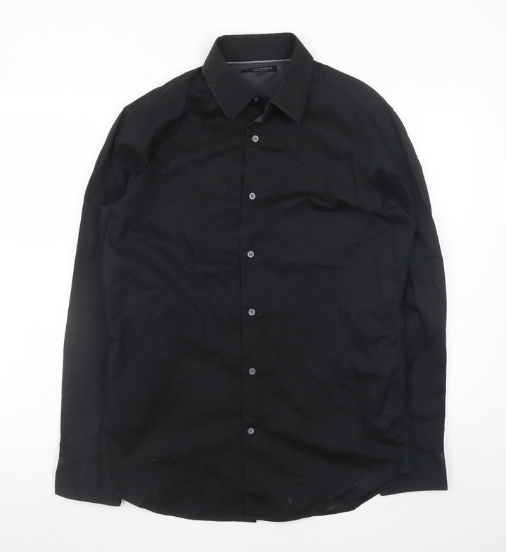 Banana Republic Men's Black Slim Fit Long Sleeve Dress Shirt M