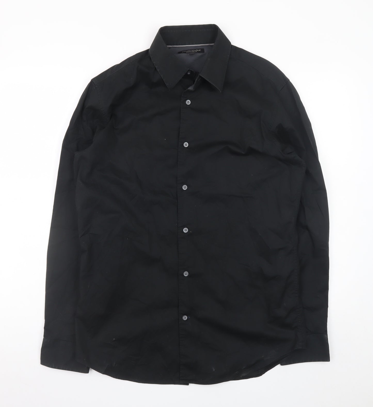 Banana Republic Men's Black Slim Fit Long Sleeve Dress Shirt M