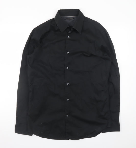 Banana Republic Men's Black Slim Fit Long Sleeve Dress Shirt M