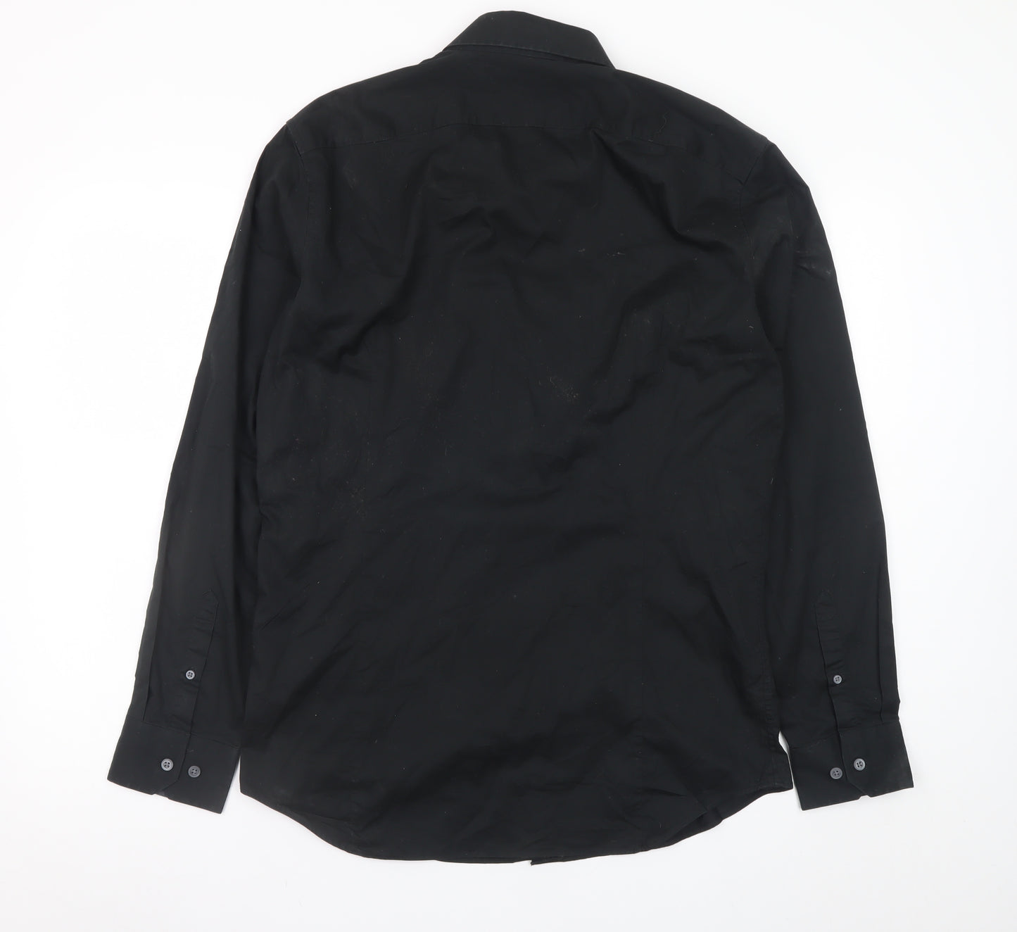 Banana Republic Men's Black Slim Fit Long Sleeve Dress Shirt M