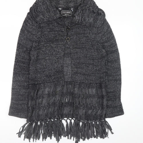 Paramour Women’s Grey Chunky Knit Fringe Cardigan M