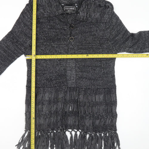 Paramour Women’s Grey Chunky Knit Fringe Cardigan M