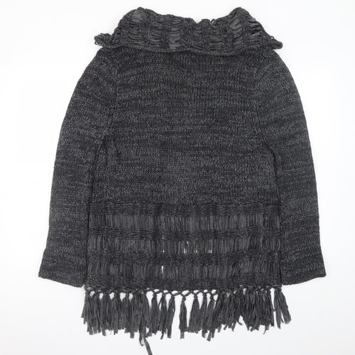 Paramour Women’s Grey Chunky Knit Fringe Cardigan M