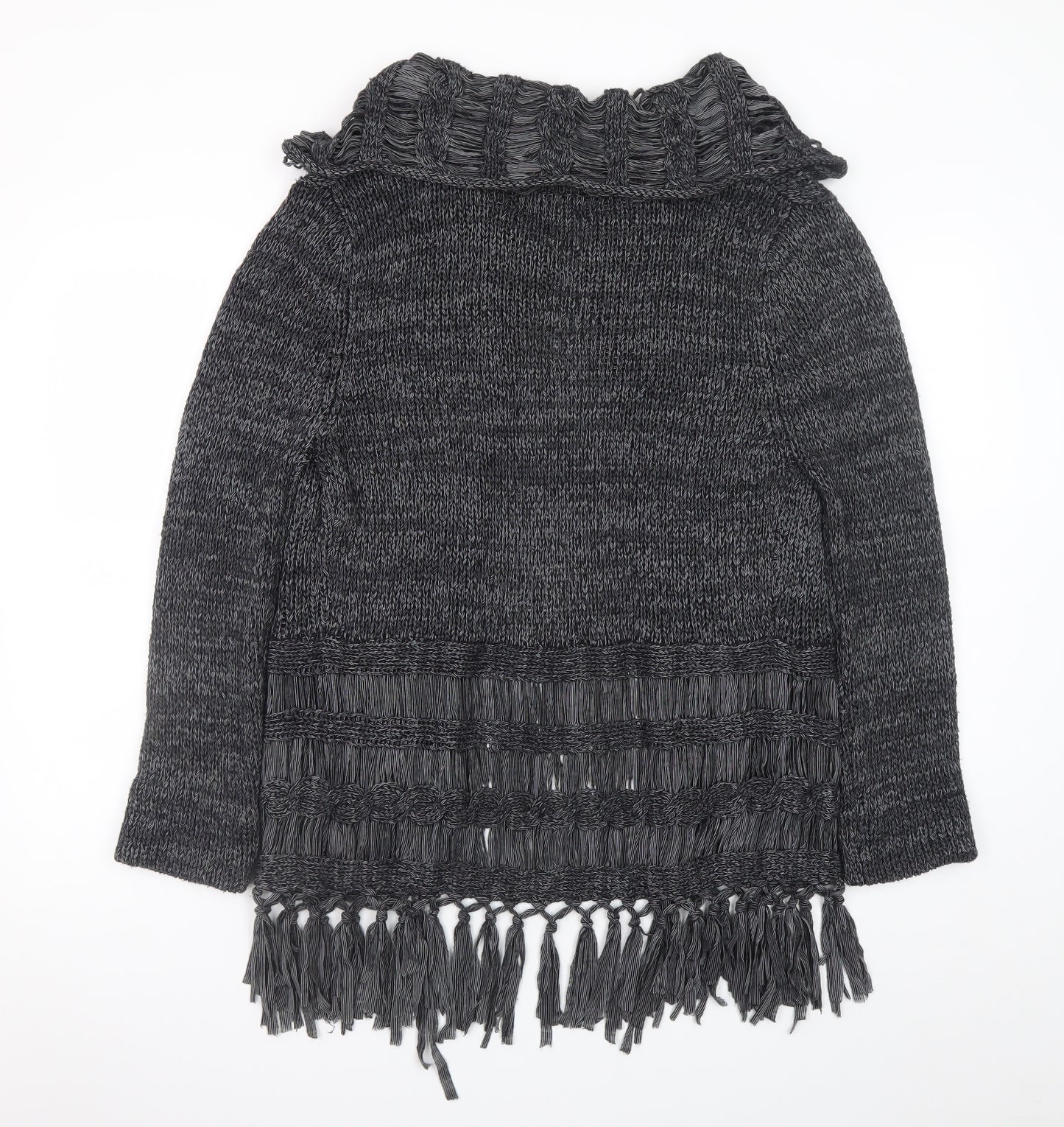 Paramour Women’s Grey Chunky Knit Fringe Cardigan M