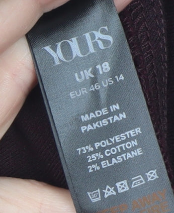Yours Women’s Purple Skinny Stretch Jeans Size 18