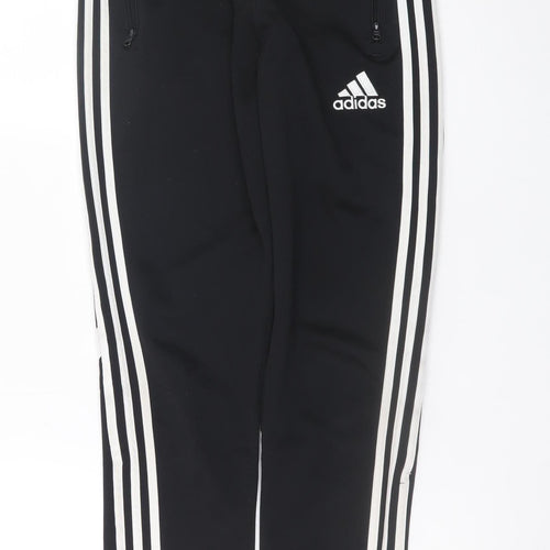 Adidas Boys Black Jogger Trousers 16 Years Climalite Sportswear