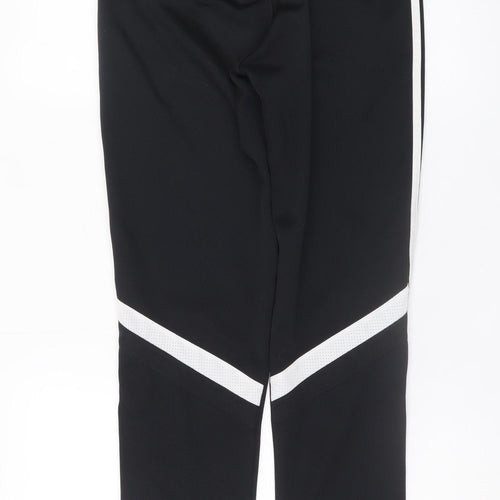 Adidas Boys Black Jogger Trousers 16 Years Climalite Sportswear