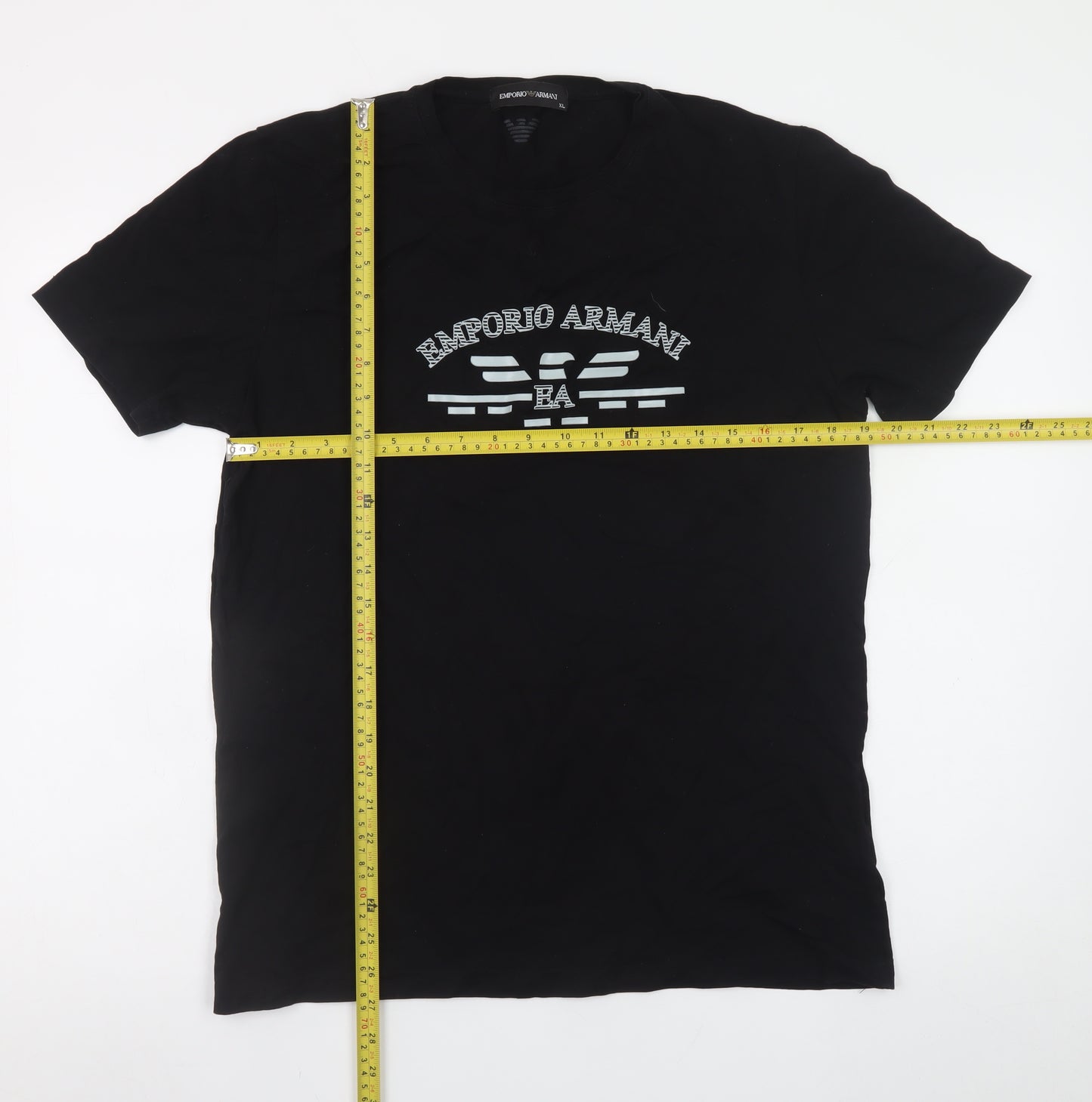 Emporio Armani Men's Black XL Logo Cotton T-Shirt
