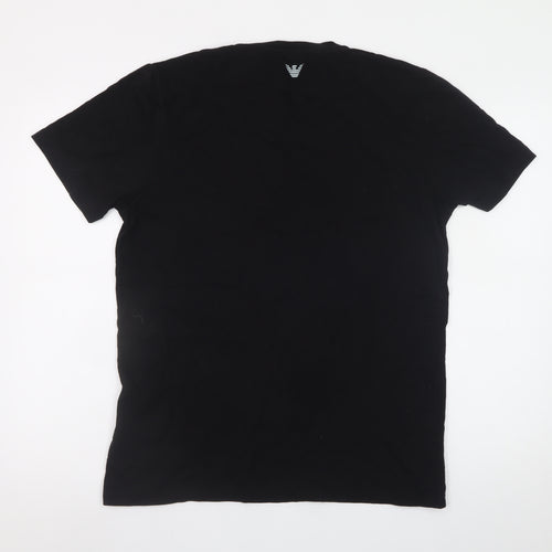 Emporio Armani Men's Black XL Logo Cotton T-Shirt