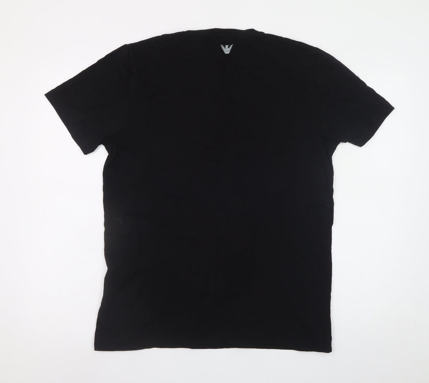 Emporio Armani Men's Black XL Logo Cotton T-Shirt
