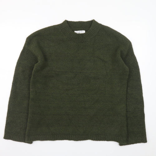 Gallery Women's Green Crew Neck Wool Blend Pullover Jumper M