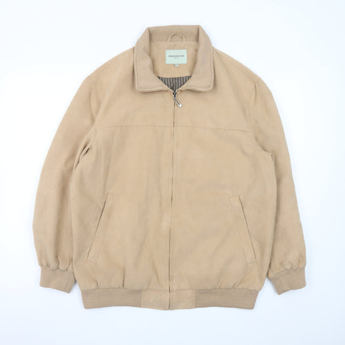 Greenwoods Mens Beige Bomber Jacket M Polyester Full Zip Casual