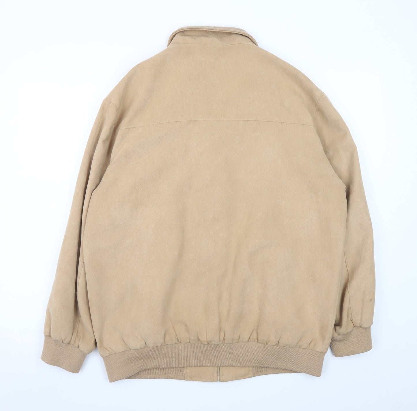 Greenwoods Mens Beige Bomber Jacket M Polyester Full Zip Casual