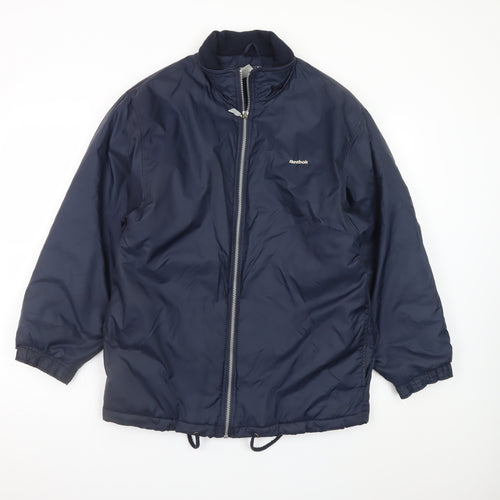 Reebok Essentials Blue Teen 164cm Puffer Jacket Full Zip Lined