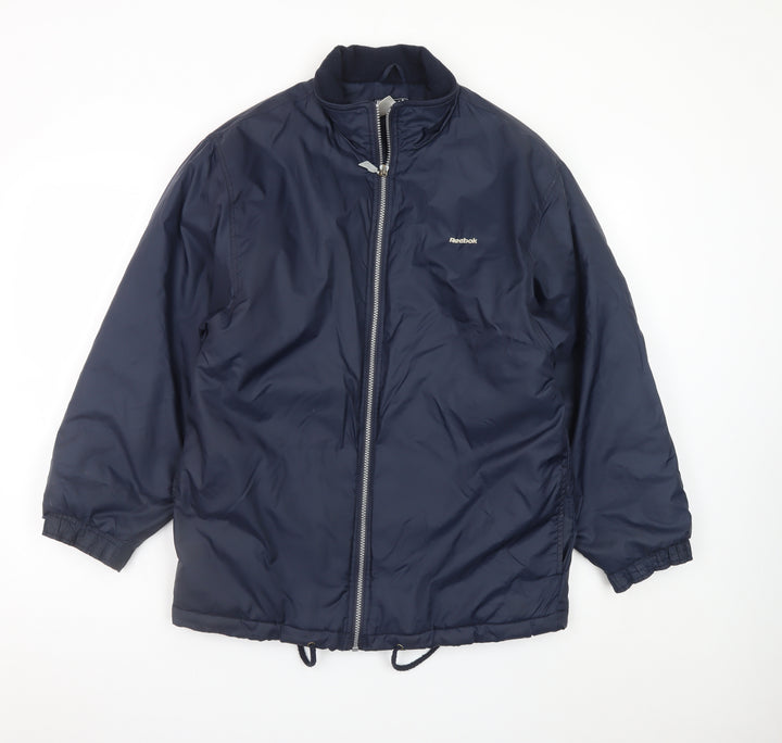 Reebok Essentials Blue Teen 164cm Puffer Jacket Full Zip Lined