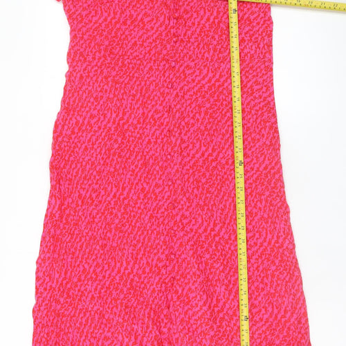 Whistles Women Pink Geometric Shirt Midi Dress Size 16