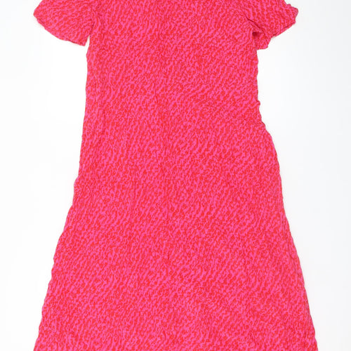 Whistles Women Pink Geometric Shirt Midi Dress Size 16