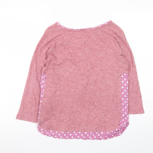 White Stuff Women’s Pink Cotton 3/4 Sleeve Boat Neck T-Shirt Size 8
