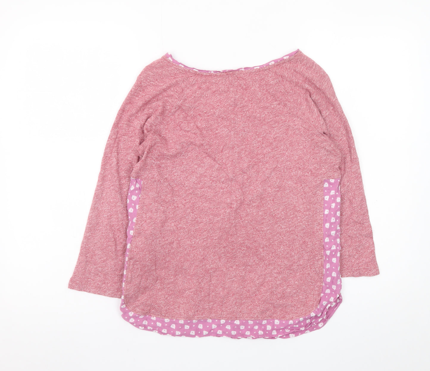 White Stuff Women’s Pink Cotton 3/4 Sleeve Boat Neck T-Shirt Size 8