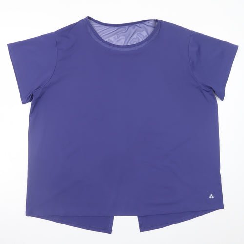 Dunnes Stores Women Purple XL Short Sleeve Stretch T-Shirt