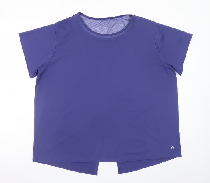 Dunnes Stores Women Purple XL Short Sleeve Stretch T-Shirt