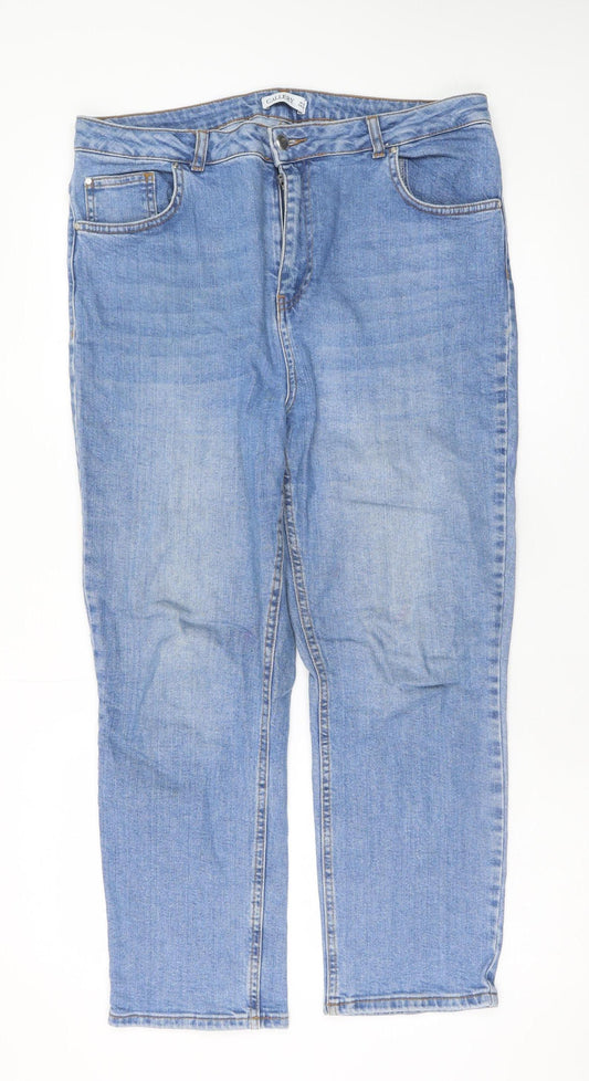 Gallery Womens Blue Regular Fit Straight Leg Denim Jeans Size 16