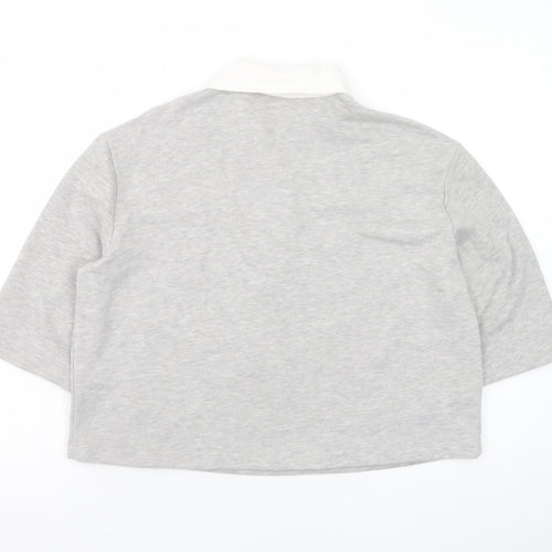 Savida Women's Grey Collared Cropped Polo Top Size 10