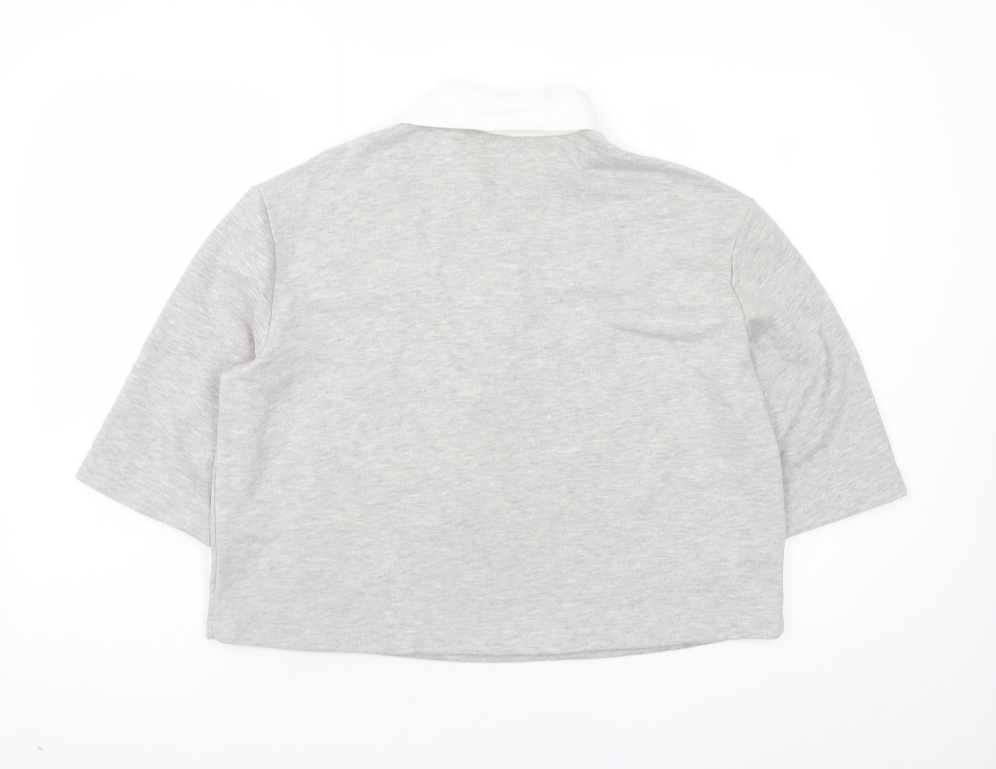 Savida Women's Grey Collared Cropped Polo Top Size 10