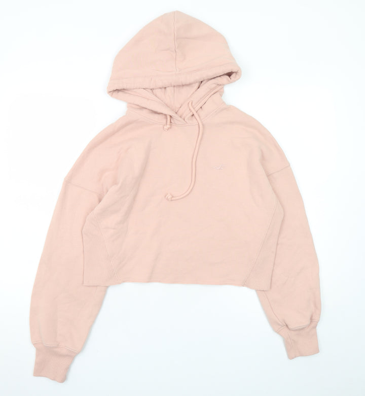 Hollister Womens Pink Pullover Hoodie Medium Cotton Blend