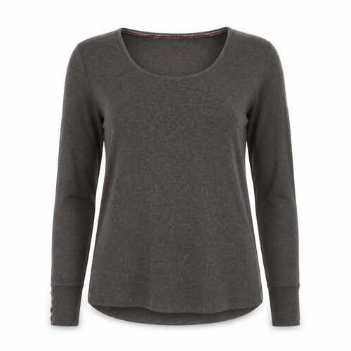 Joules Women's Brown Long Sleeve Scoop Neck Jersey Top Size 12