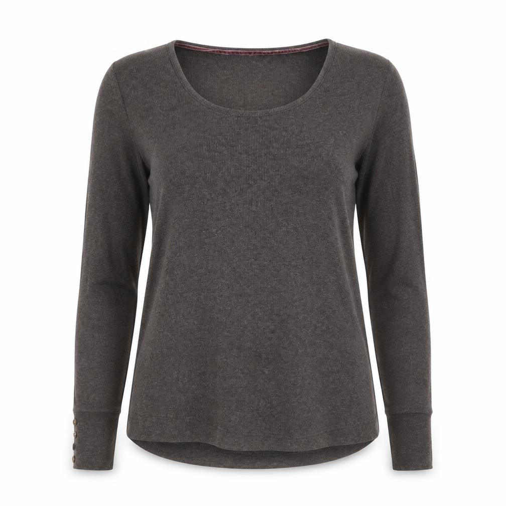 Joules Women's Brown Long Sleeve Scoop Neck Jersey Top Size 12