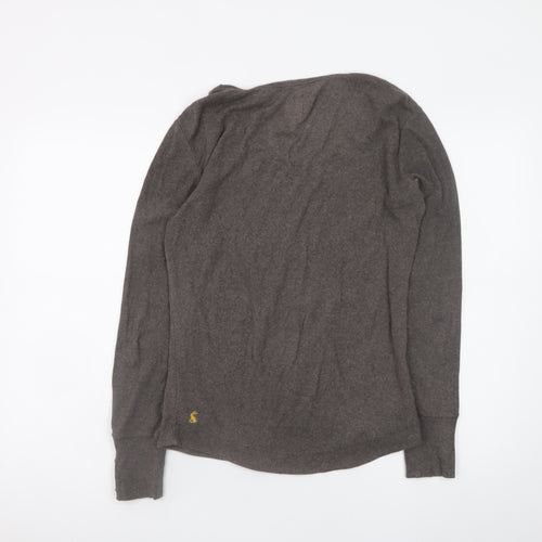 Joules Women's Brown Long Sleeve Scoop Neck Jersey Top Size 12