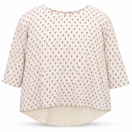 Fat Face Womens Ivory Floral 3/4 Sleeve Tunic Blouse Size 14
