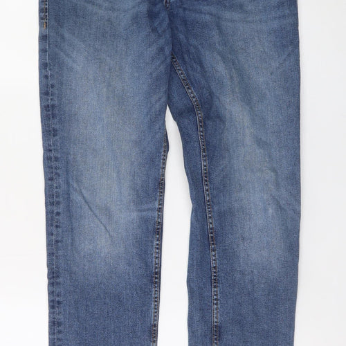 PRODUKT Men's Blue 32W 34L Slim Fit Straight Denim Jeans
