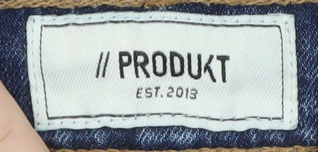PRODUKT Men's Blue 32W 34L Slim Fit Straight Denim Jeans