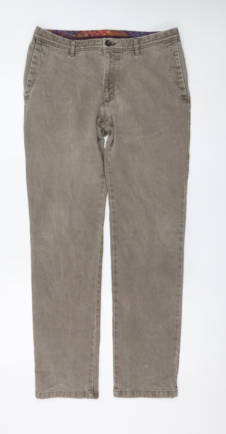 Bugatti Men Beige Straight Regular Fit Corduroy Jeans 36W 30L