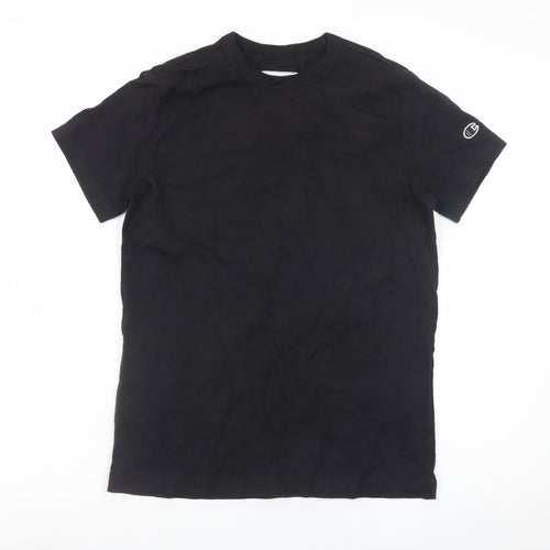 Champion Men's Black Cotton Short Sleeve Crew Neck T-Shirt Size S